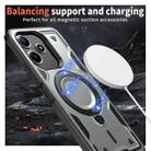 For Redmi 12 5G PC Hybrid TPU Armor MagSafe Ring Holder Phone Case(Grey) - 3