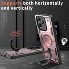 For Redmi 12 5G PC Hybrid TPU Armor MagSafe Ring Holder Phone Case(Rose Gold) - 2