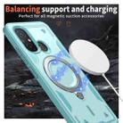 For Redmi 12C 4G PC Hybrid TPU Armor MagSafe Ring Holder Phone Case(Light Blue) - 3