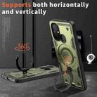 For Redmi 12C 4G PC Hybrid TPU Armor MagSafe Ring Holder Phone Case(Olive Green) - 2