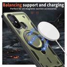 For Redmi 12C 4G PC Hybrid TPU Armor MagSafe Ring Holder Phone Case(Olive Green) - 3