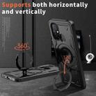 For Redmi 12C 4G PC Hybrid TPU Armor MagSafe Ring Holder Phone Case(Black) - 2