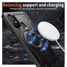 For Redmi 12C 4G PC Hybrid TPU Armor MagSafe Ring Holder Phone Case(Black) - 3