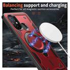 For Redmi 12C 4G PC Hybrid TPU Armor MagSafe Ring Holder Phone Case(Red) - 3