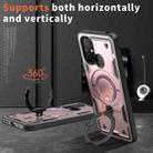 For Redmi 12C 4G PC Hybrid TPU Armor MagSafe Ring Holder Phone Case(Rose Gold) - 2
