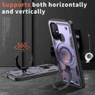 For Redmi 12C 4G PC Hybrid TPU Armor MagSafe Ring Holder Phone Case(Purple) - 2