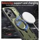 For Redmi 13 4G / 5G / Note 13R PC Hybrid TPU Armor MagSafe Ring Holder Phone Case(Olive Green) - 3