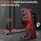 For Redmi 13 4G / 5G / Note 13R PC Hybrid TPU Armor MagSafe Ring Holder Phone Case(Red) - 2