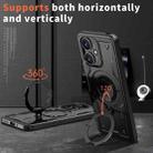 For Redmi 13C 5G PC Hybrid TPU Armor MagSafe Ring Holder Phone Case(Black) - 2