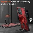 For Redmi 13C 5G PC Hybrid TPU Armor MagSafe Ring Holder Phone Case(Red) - 2