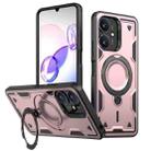 For Redmi 13C 5G PC Hybrid TPU Armor MagSafe Ring Holder Phone Case(Rose Gold) - 1