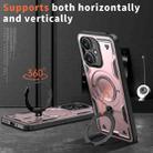 For Redmi 13C 5G PC Hybrid TPU Armor MagSafe Ring Holder Phone Case(Rose Gold) - 2