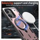 For Redmi 13C 5G PC Hybrid TPU Armor MagSafe Ring Holder Phone Case(Rose Gold) - 3