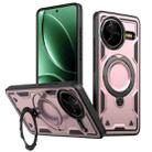 For Redmi K80 / K80 Pro PC Hybrid TPU Armor MagSafe Ring Holder Phone Case(Rose Gold) - 1