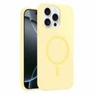 For iPhone 16 Pro Max Pure Color Liquid Silicone MagSafe Phone Case(Cream Yellow) - 1