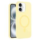 For iPhone 16 Plus Pure Color Liquid Silicone MagSafe Phone Case(Cream Yellow) - 1