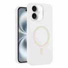 For iPhone 16 Pure Color Liquid Silicone MagSafe Phone Case(White) - 1