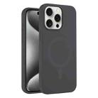 For iPhone 15 Pro Max Pure Color Liquid Silicone MagSafe Phone Case(Charcoal Gray) - 1