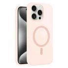 For iPhone 15 Pro Pure Color Liquid Silicone MagSafe Phone Case(Pink) - 1