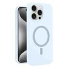 For iPhone 15 Pro Pure Color Liquid Silicone MagSafe Phone Case(Sky Blue) - 1