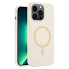 For iPhone 13 Pro Max Pure Color Liquid Silicone MagSafe Phone Case(Antique White) - 1
