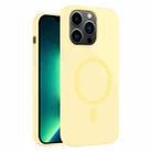 For iPhone 13 Pro Max Pure Color Liquid Silicone MagSafe Phone Case(Cream Yellow) - 1