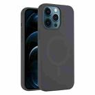 For iPhone 12 Pro Max Pure Color Liquid Silicone MagSafe Phone Case(Charcoal Gray) - 1