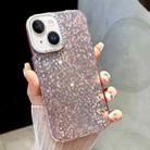 For iPhone 14 Mosaic Diamond Texture PC Hybrid TPU Phone Case(Pink) - 1