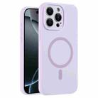 For iPhone 16 Pro Max Fine Hole Pure Color Liquid Silicone MagSafe Phone Case(Lilac) - 1