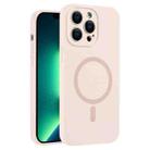For iPhone 13 Pro Max Fine Hole Pure Color Liquid Silicone MagSafe Phone Case(Pink) - 1