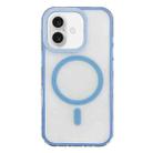 For iPhone 16 Frosted MagSafe PC Phone Case(Blue) - 1