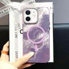 For iPhone 12 Tinfoil Texture MagSafe PC Phone Case(Purple) - 1