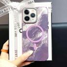 For iPhone 12 Pro Max Tinfoil Texture MagSafe PC Phone Case(Purple) - 1