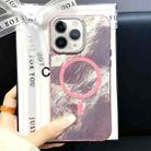 For iPhone 12 Pro Max Tinfoil Texture MagSafe PC Phone Case(Pink) - 1