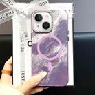 For iPhone 13 Tinfoil Texture MagSafe PC Phone Case(Purple) - 1