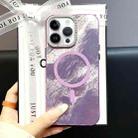 For iPhone 13 Pro Max Tinfoil Texture MagSafe PC Phone Case(Purple) - 1