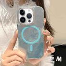 For iPhone 13 Pro Max Tinfoil Texture MagSafe PC Phone Case(Blue) - 1