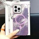 For iPhone 16 Pro Tinfoil Texture MagSafe PC Phone Case(Purple) - 1