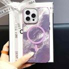 For iPhone 16 Pro Max Tinfoil Texture MagSafe PC Phone Case(Purple) - 1