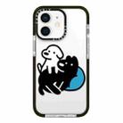 For iPhone 12 Simple Illustration Pattern Full Coverage Phone Case(Puppy B) - 1