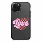 For iPhone 12 Pro Max Simple Illustration Pattern Full Coverage Phone Case(Love Words B) - 1