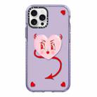 For iPhone 12 Pro Max Simple Illustration Pattern Full Coverage Phone Case(Pink Heart) - 1