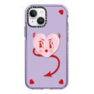 For iPhone 13 Simple Illustration Pattern Full Coverage Phone Case(Pink Heart) - 1