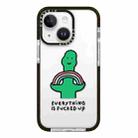 For iPhone 13 mini Simple Illustration Pattern Full Coverage Phone Case(Green Dinosaur A) - 1