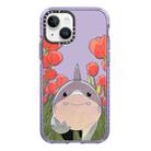 For iPhone 14 Simple Illustration Pattern Full Coverage Phone Case(Smiling Shark A) - 1