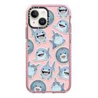 For iPhone 14 Simple Illustration Pattern Full Coverage Phone Case(Smiling Shark B) - 1