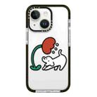 For iPhone 14 Simple Illustration Pattern Full Coverage Phone Case(Puppy A) - 1