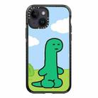 For iPhone 14 Simple Illustration Pattern Full Coverage Phone Case(Green Dinosaur C) - 1