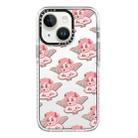 For iPhone 14 Simple Illustration Pattern Full Coverage Phone Case(Pink Angel) - 1