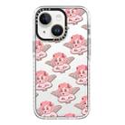 For iPhone 14 Plus Simple Illustration Pattern Full Coverage Phone Case(Pink Angel) - 1